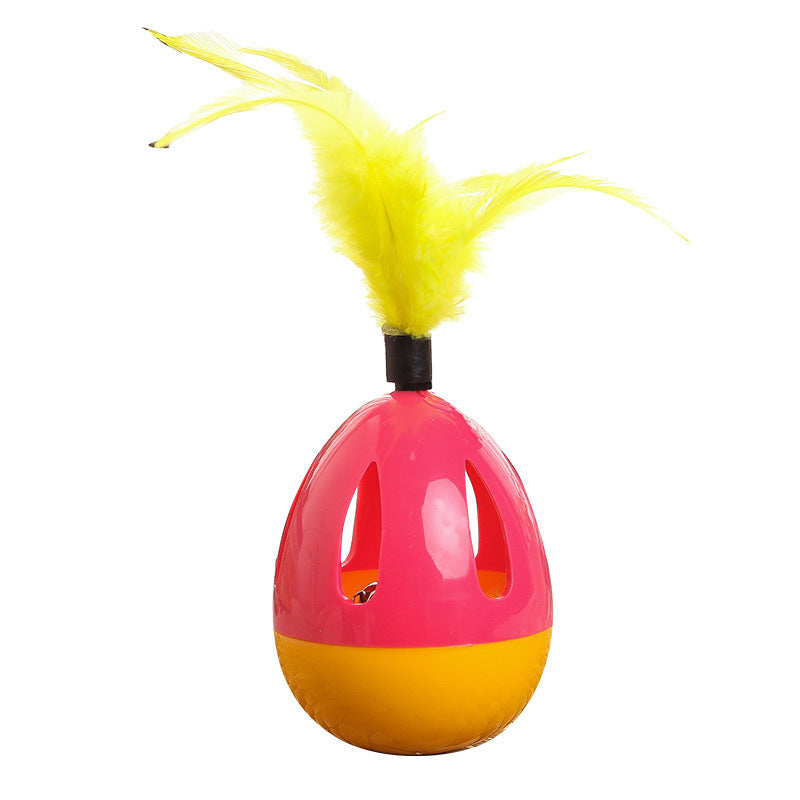 KFX-6710717 Feathered Cat Tumbler Toy with Plastic Rod - Fun and Engaging for Cats