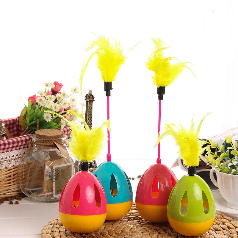 KFX-6710717 Feathered Cat Tumbler Toy with Plastic Rod - Fun and Engaging for Cats