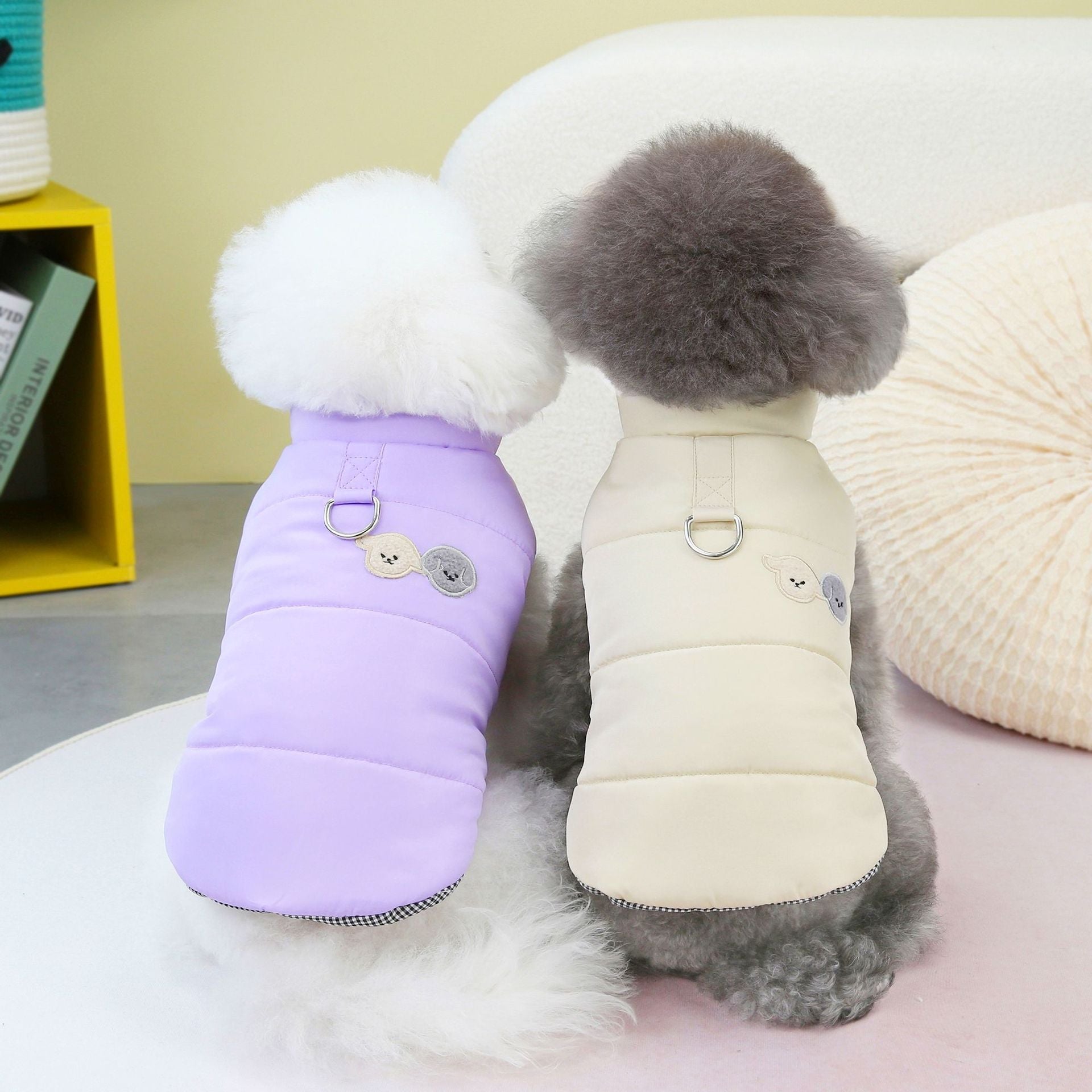 KFX-6711357 Cotton Dog Vest for Winter - Available in Blue, Khaki, and Purple, Sizes S to XXL