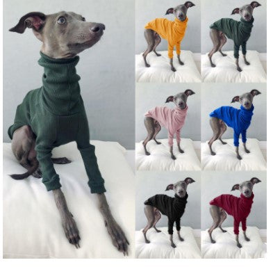 KFX-6713277 Solid Color High Neck Two-Legged Dog Suit in Various Colors and Sizes