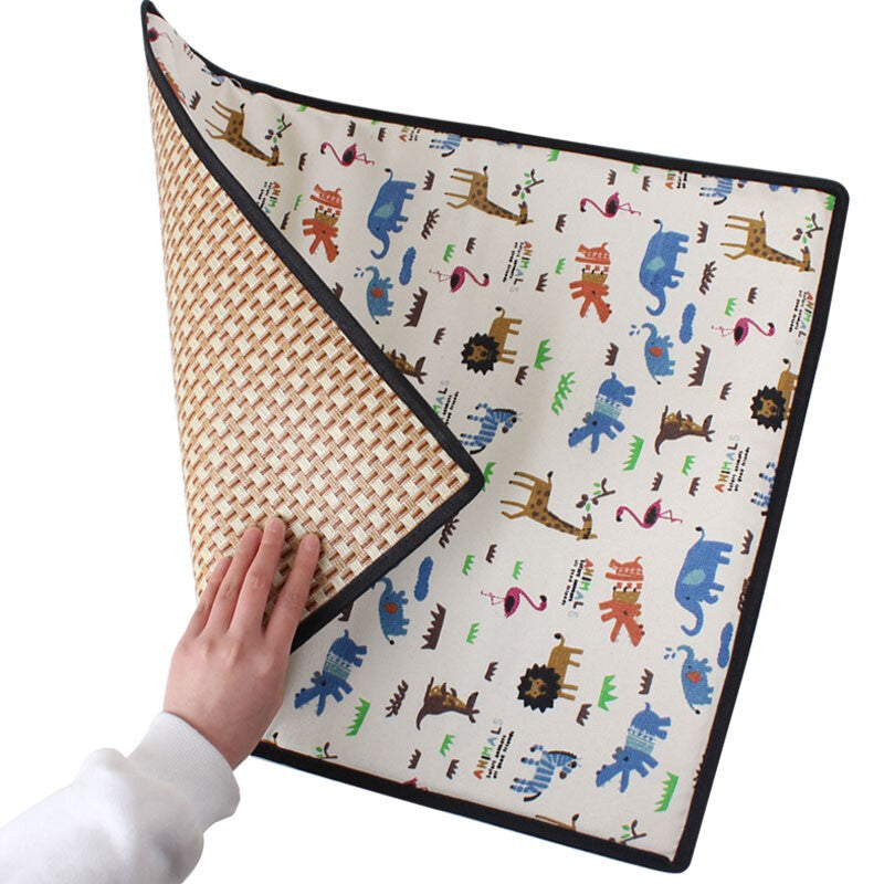 KFX-6714557 Reversible Pet Mat for Dogs Under 30 Pounds – Plant Vine Woven Material with Kitten Pattern