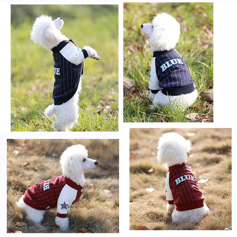 KFX-6715069 Autumn Cotton Two-Legged Baseball Shirt for Dogs - Casual Pet Apparel