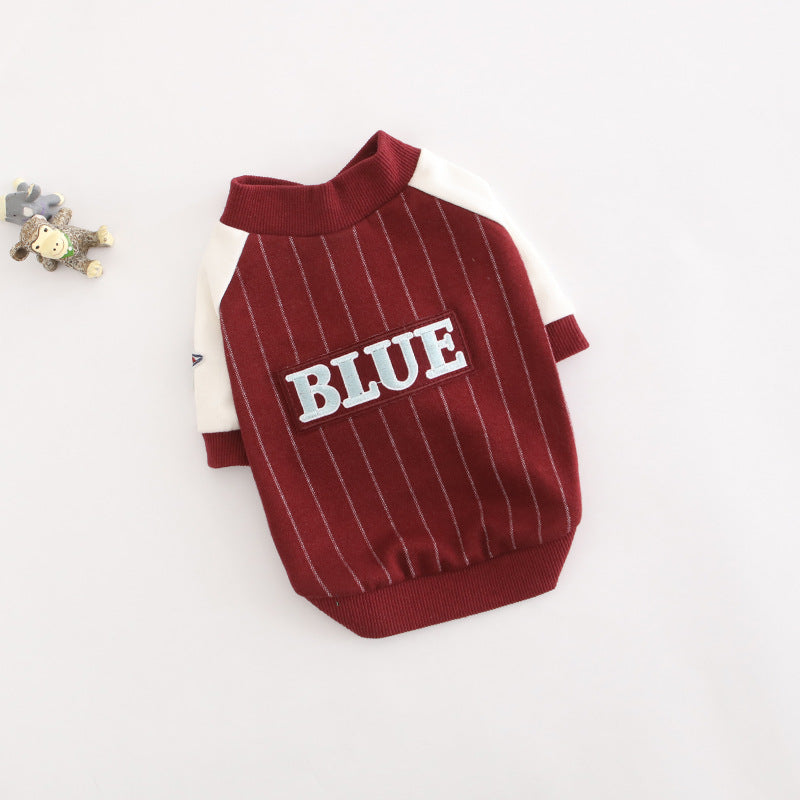 KFX-6715069 Autumn Cotton Two-Legged Baseball Shirt for Dogs - Casual Pet Apparel