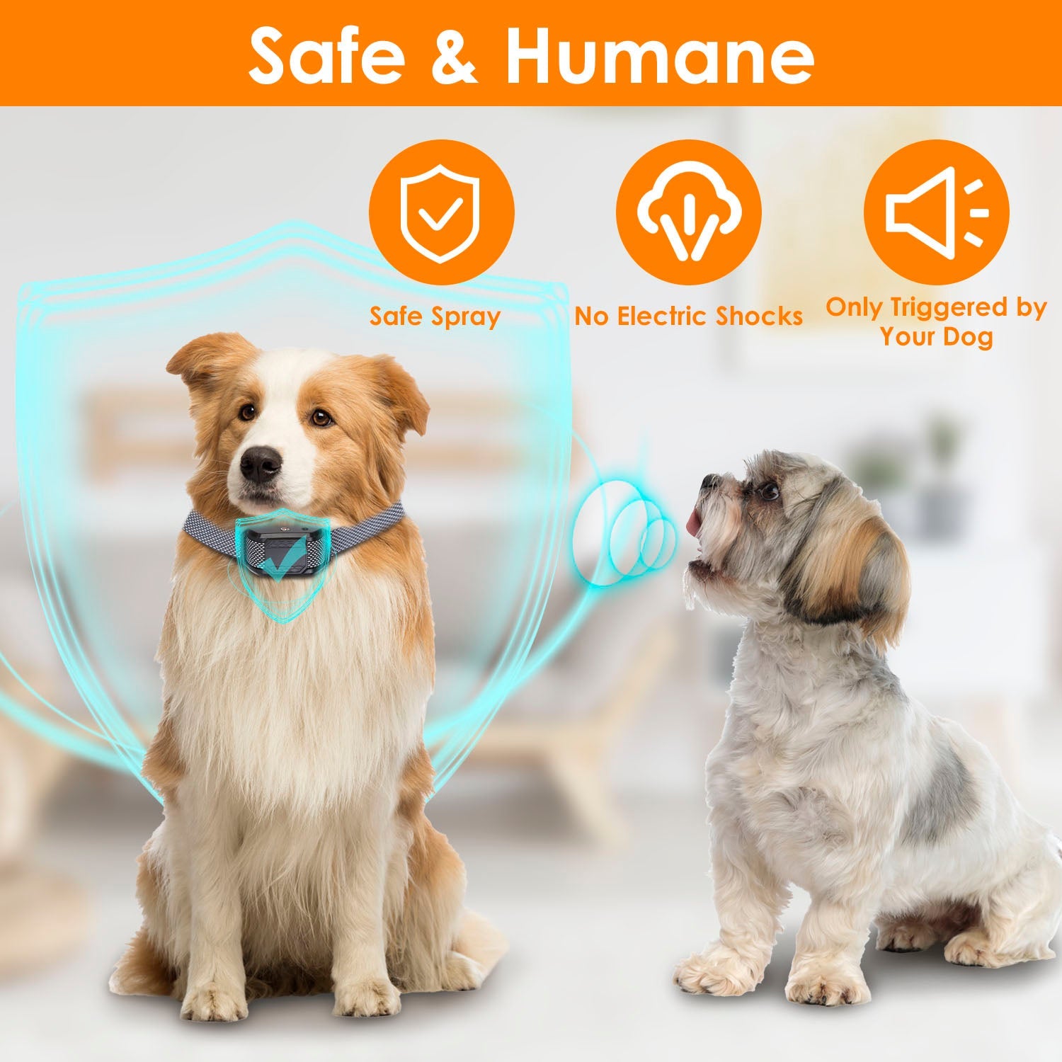 KFX-6715965 Citronella Spray Bark Collar for Dogs - Humane Anti-Barking Control, Waterproof and Rechargeable with Adjustable Fit