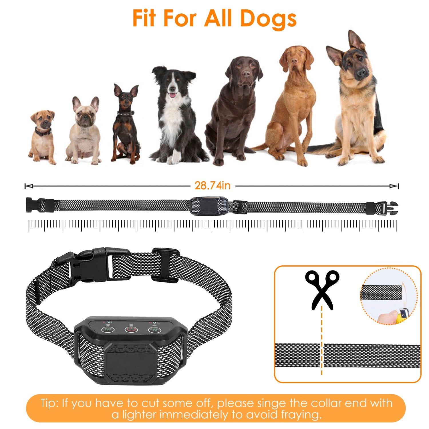 KFX-6715965 Citronella Spray Bark Collar for Dogs - Humane Anti-Barking Control, Waterproof and Rechargeable with Adjustable Fit