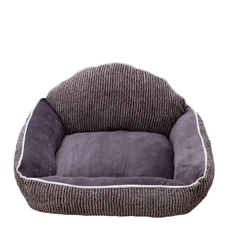 KFX-6716733 Plush Pet Sofa for Small to Medium Dogs and Cats - Stripe Design, 60x50cm