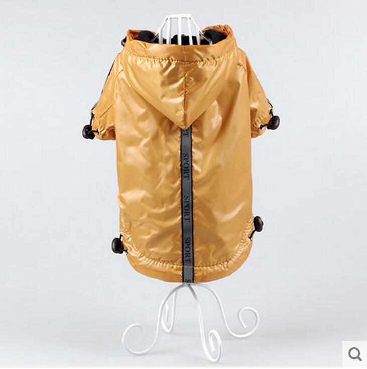 KFX-6716861 Waterproof Hooded Warm Pet Dog Raincoat in Yellow, Blue, and Red