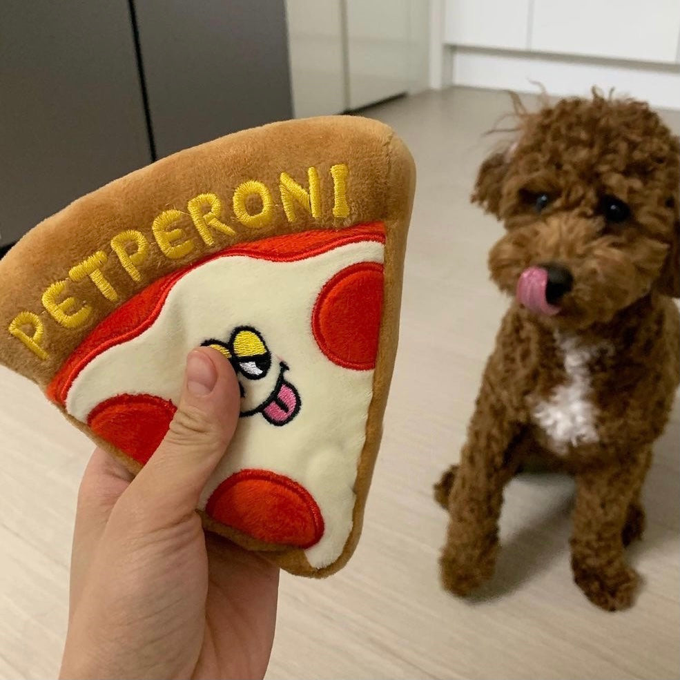 KFX-6717501 Pizza Toy for Dogs with BB Sounds and Crinkle Fun in Pizza Box Packaging