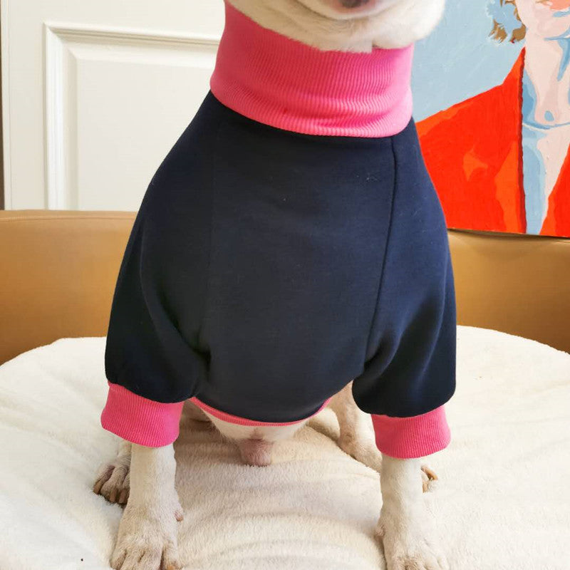 KFX-6717757 Fluorescent Contrast Fleece Dog Sweater for Cozy Warmth and Comfort