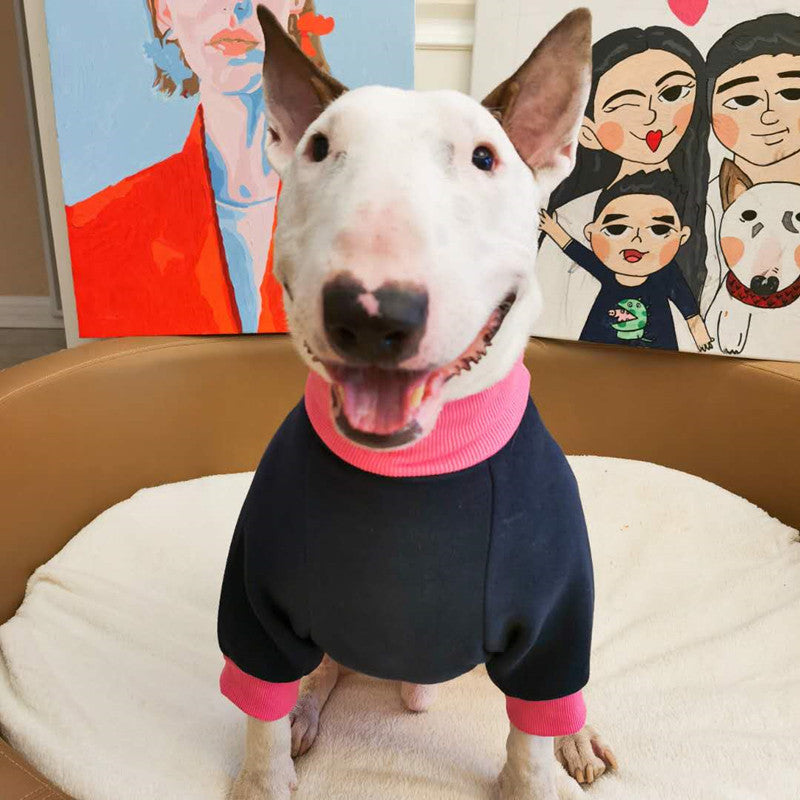 KFX-6717757 Fluorescent Contrast Fleece Dog Sweater for Cozy Warmth and Comfort