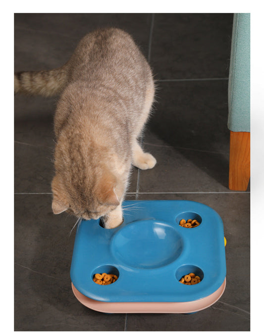 KFX-6718653 Multifunctional Cat Food Bowl and Track Toy with Amusement Plate for Intelligent Eating