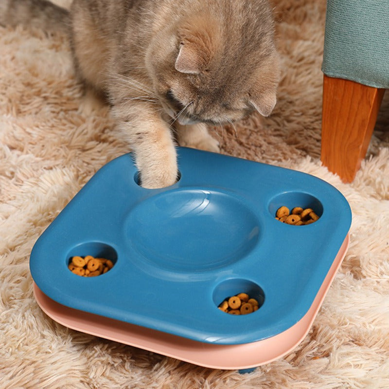 KFX-6718653 Multifunctional Cat Food Bowl and Track Toy with Amusement Plate for Intelligent Eating