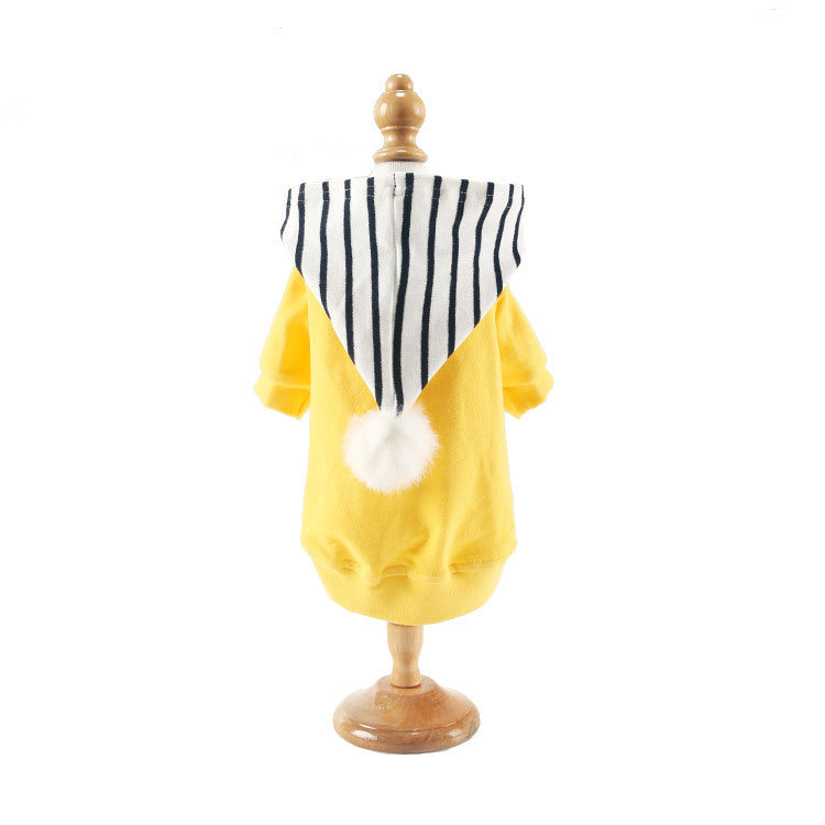 KFX-6719037 Korean Cotton Sweater for Dogs in Bean Green and Yellow - Autumn & Winter Style