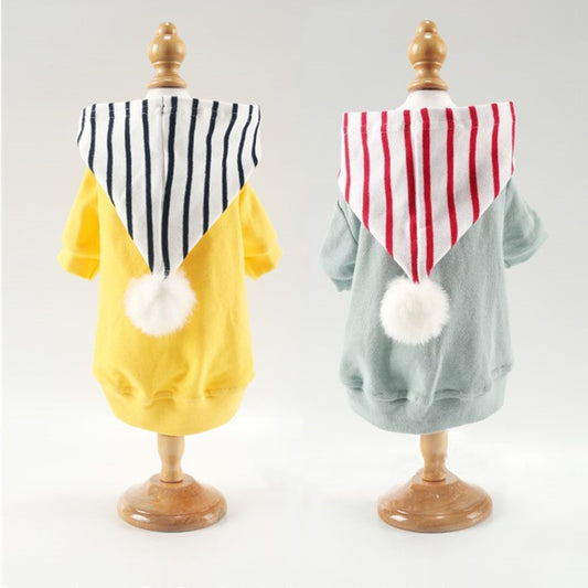KFX-6719037 Korean Cotton Sweater for Dogs in Bean Green and Yellow - Autumn & Winter Style