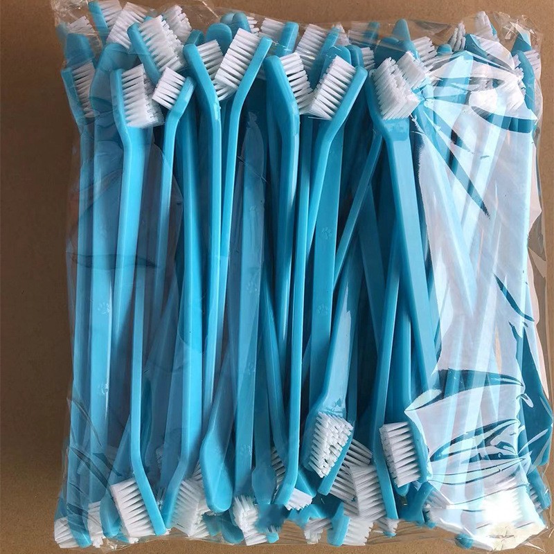 KFX-6720317 Pet Long Handle Double Head Toothbrush for Gingival Care in Various Colors