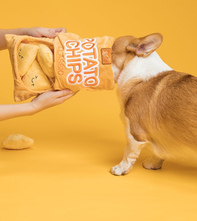 KFX-6721085 Plush Educational Dog Toy Set - Creative Sounding, Bite Resistant, Orange Bread Design