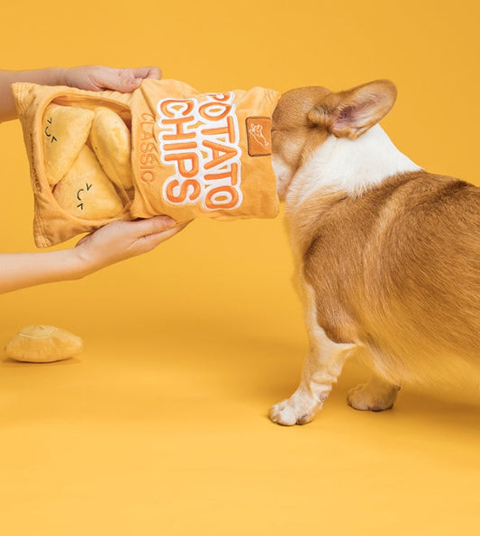 KFX-6721085 Plush Educational Dog Toy Set - Creative Sounding, Bite Resistant, Orange Bread Design