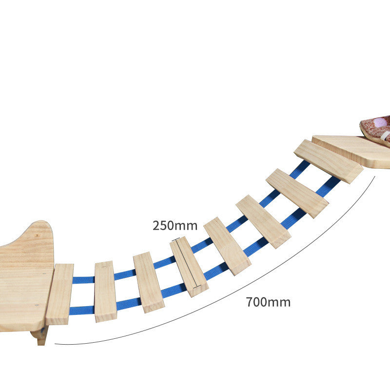 KFX-6721725 Wall-Mounted Solid Wood Cat Climbing Frame with Platforms, Ladders, and Accessories
