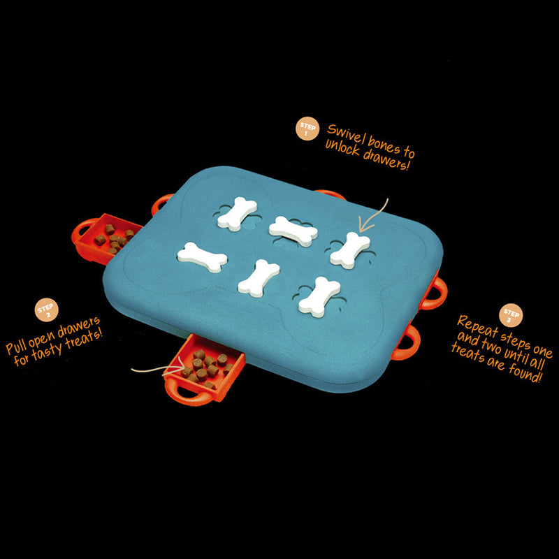 KFX-6723261 Interactive Educational Dog Food Feeder Toy - Slow Feeding Puzzle with 6 Snack Compartments for Dogs