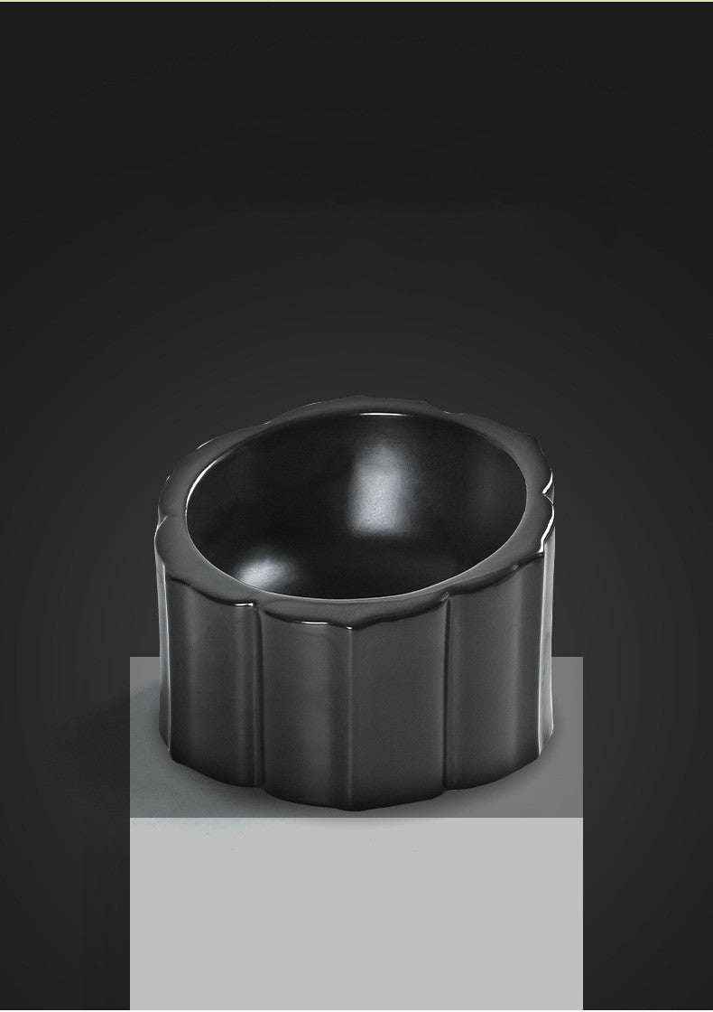 KFX-6724413 Sunflower Ceramic Cat and Dog Bowl - 200ml Capacity, 8x10x14.5cm Size