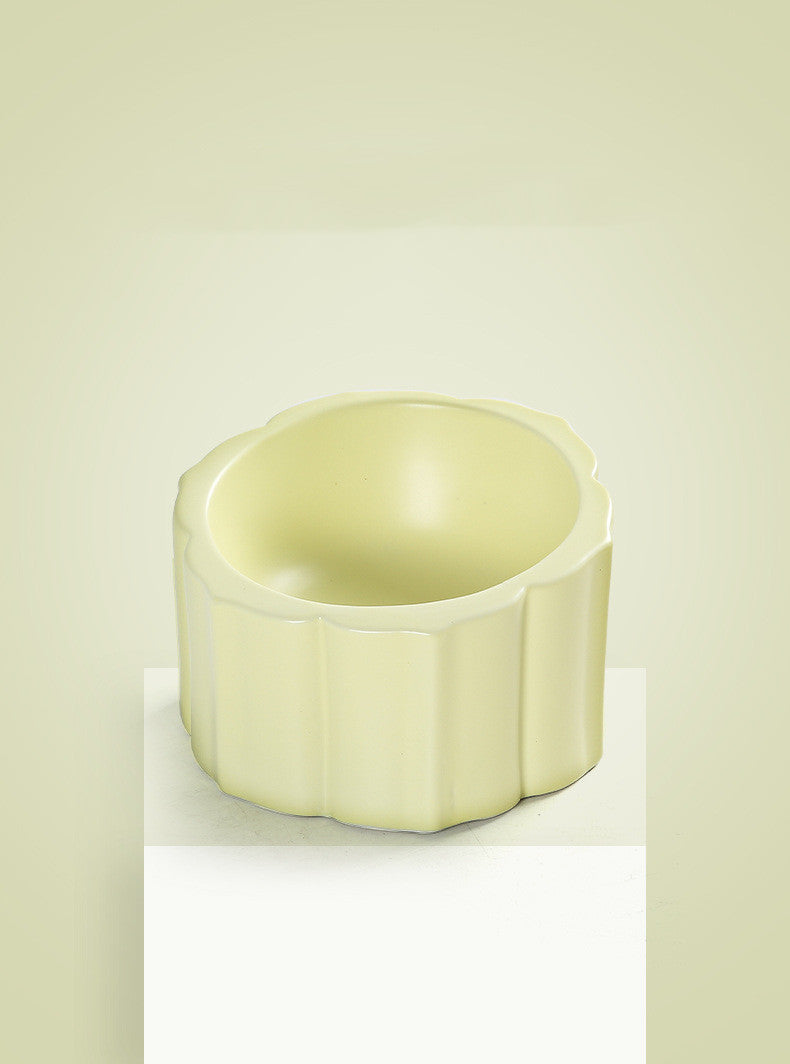 KFX-6724413 Sunflower Ceramic Cat and Dog Bowl - 200ml Capacity, 8x10x14.5cm Size