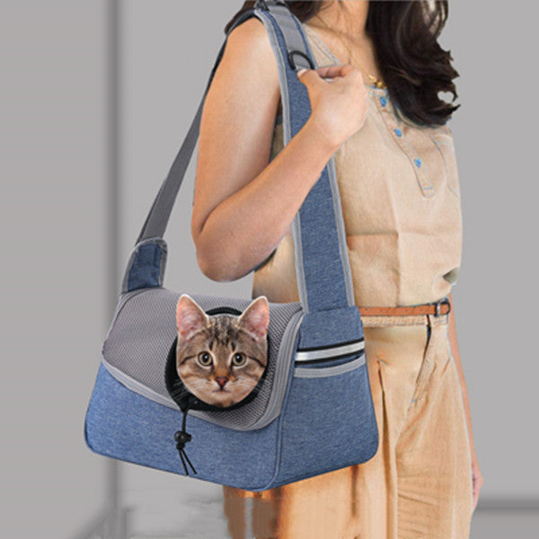 KFX-6724669 Portable Breathable Pet Shoulder Bag for Small Dogs and Puppies, Ultra-Light Oxford Cloth Design