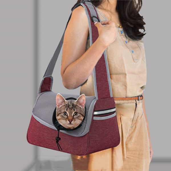 KFX-6724669 Portable Breathable Pet Shoulder Bag for Small Dogs and Puppies, Ultra-Light Oxford Cloth Design