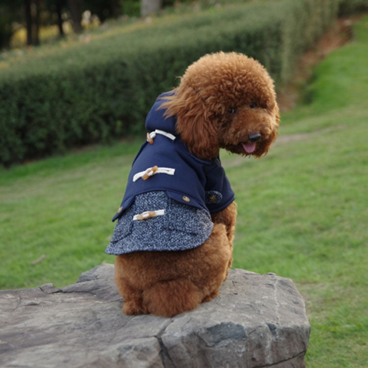 KFX-6724797 Casual Cotton Dog Coat with Horn Button Detail in Various Sizes