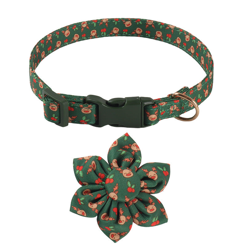 KFX-6726205 Sunflower Pattern Holiday Dog Collar with Hair Accessory