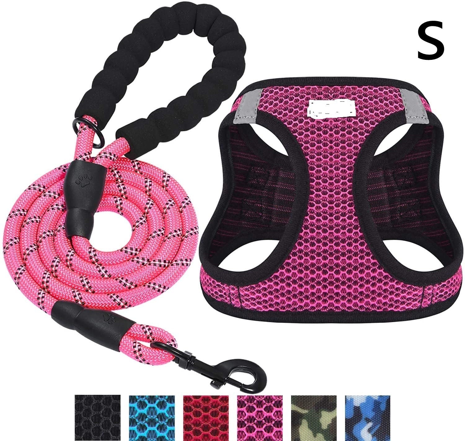 KFX-6727485 Reflective Nylon Dog Leash with Traction Belt and Chest Strap Design