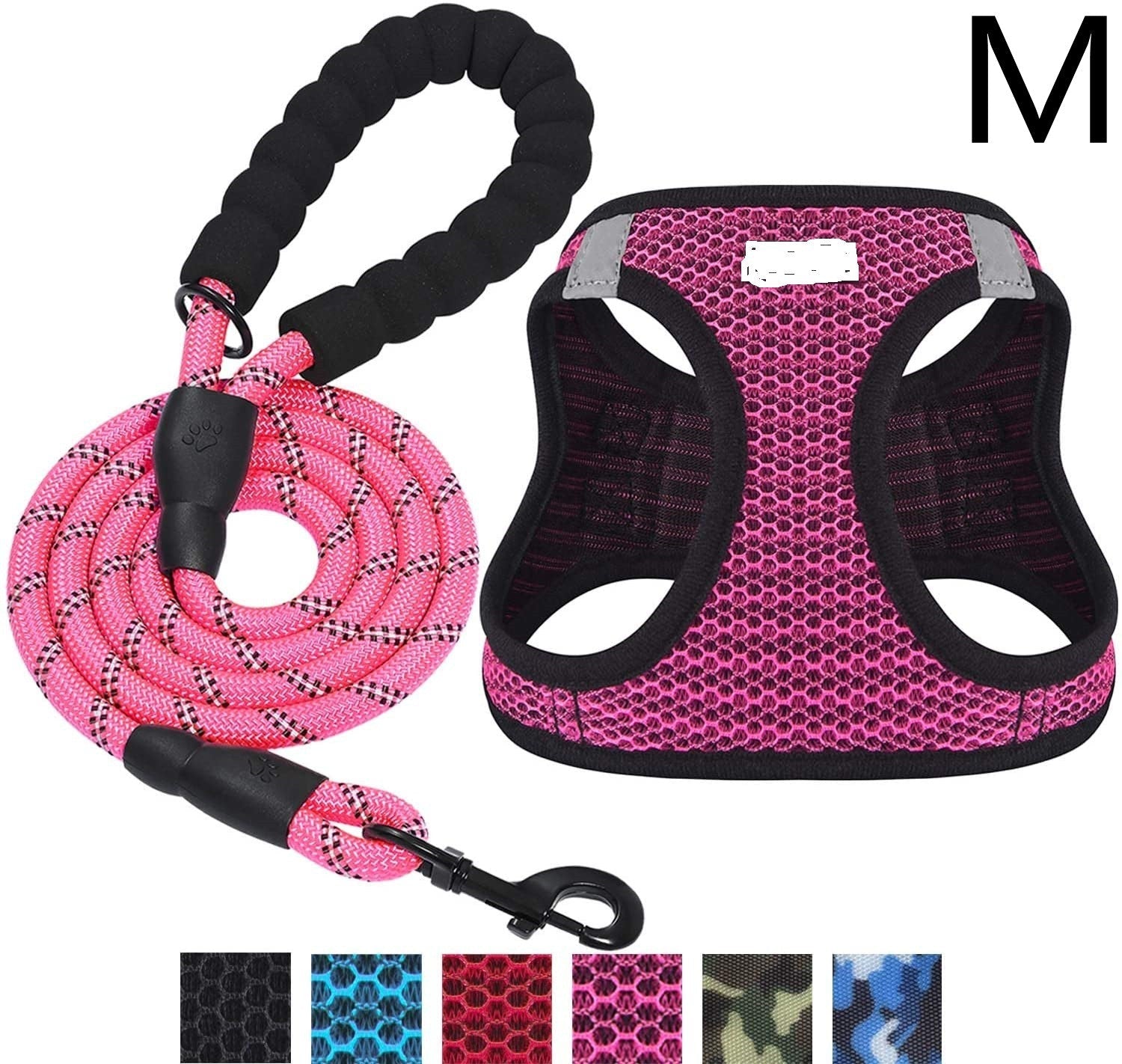 KFX-6727485 Reflective Nylon Dog Leash with Traction Belt and Chest Strap Design