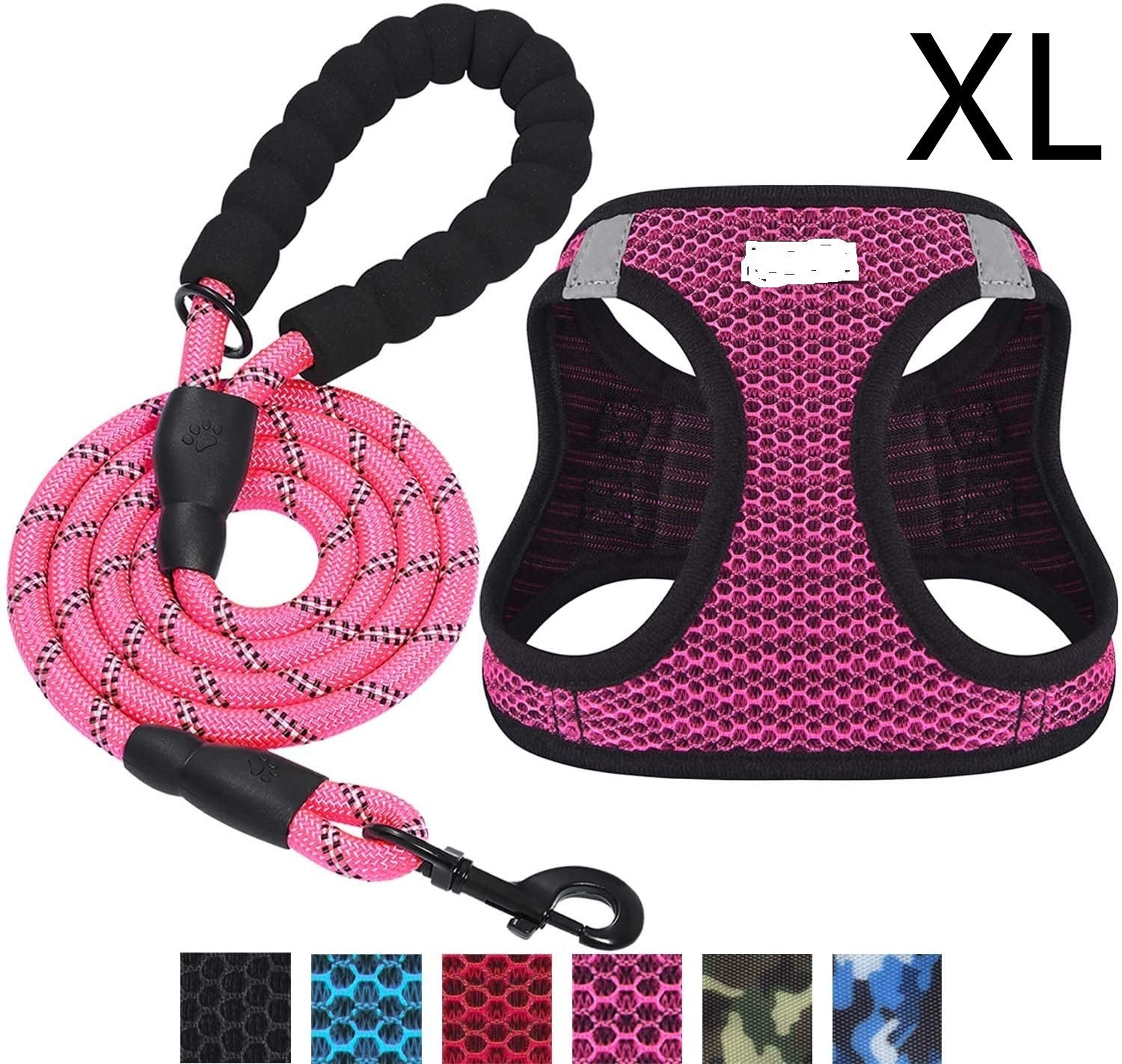 KFX-6727485 Reflective Nylon Dog Leash with Traction Belt and Chest Strap Design