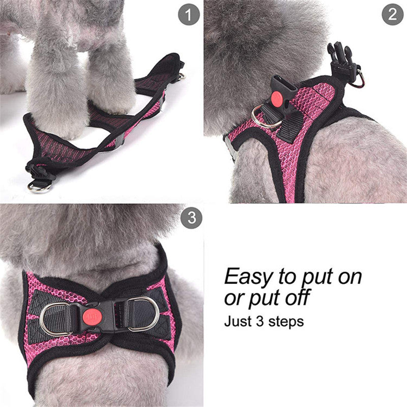 KFX-6727485 Reflective Nylon Dog Leash with Traction Belt and Chest Strap Design