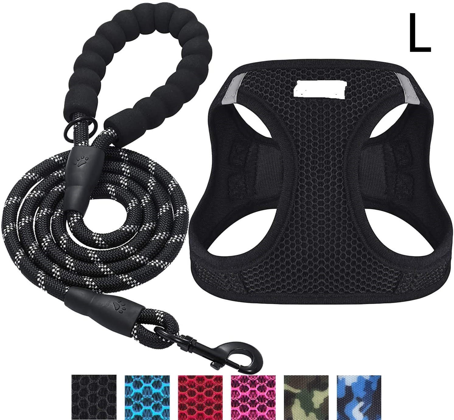 KFX-6727485 Reflective Nylon Dog Leash with Traction Belt and Chest Strap Design
