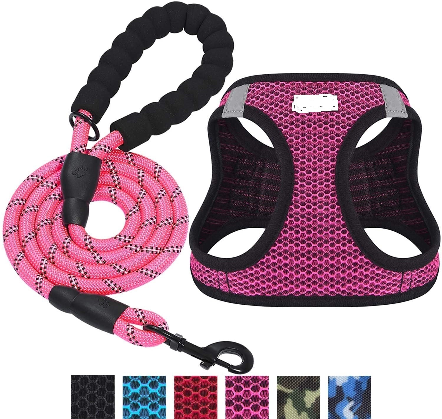 KFX-6727485 Reflective Nylon Dog Leash with Traction Belt and Chest Strap Design