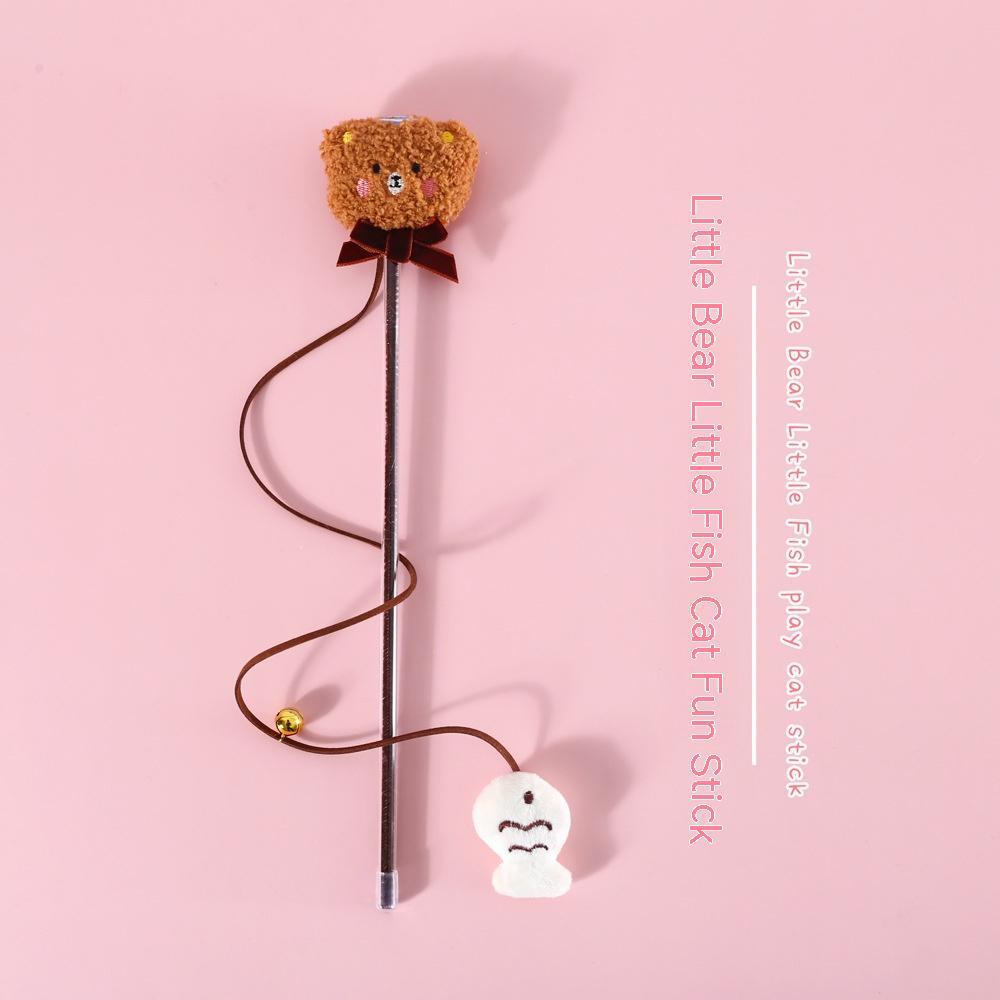 KFX-6729021 Interactive Plush Cat Teaser Toy with Bell and Sound - Various Fun Designs