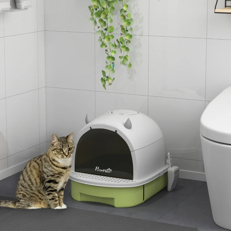 KFX-6729661 Covered Cat Litter Box with Scoop and Deodorizing Bags for Odor Control and Easy Cleaning