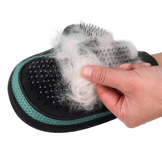 KFX-6729789 Pet Grooming Glove for Bathing and Massage, Silicone Hair Removal Tool for Dogs and Cats