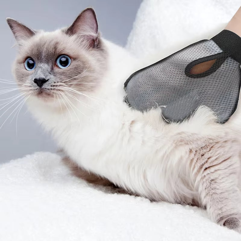 KFX-6729789 Pet Grooming Glove for Bathing and Massage, Silicone Hair Removal Tool for Dogs and Cats