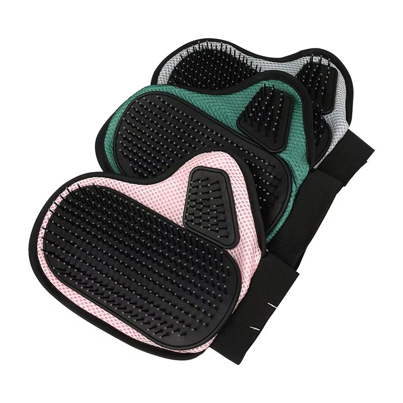 KFX-6729789 Pet Grooming Glove for Bathing and Massage, Silicone Hair Removal Tool for Dogs and Cats