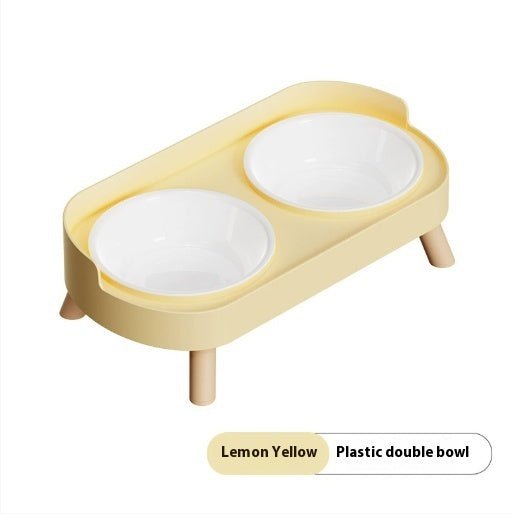 KFX-6730173 Double Bowl Stainless Steel and Ceramic Feeding Station for Cats - Available in Multiple Colors