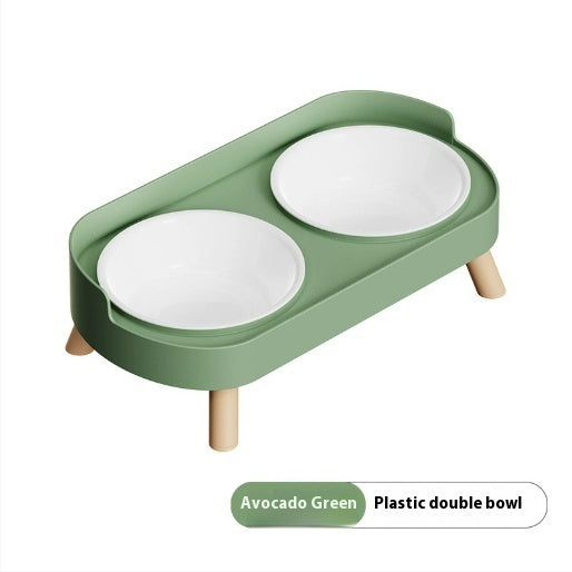KFX-6730173 Double Bowl Stainless Steel and Ceramic Feeding Station for Cats - Available in Multiple Colors
