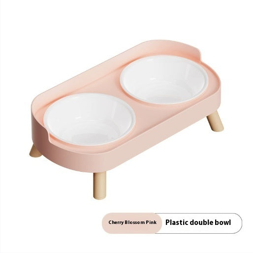 KFX-6730173 Double Bowl Stainless Steel and Ceramic Feeding Station for Cats - Available in Multiple Colors