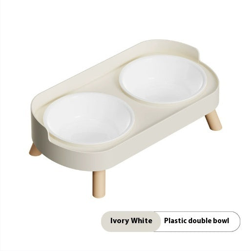 KFX-6730173 Double Bowl Stainless Steel and Ceramic Feeding Station for Cats - Available in Multiple Colors