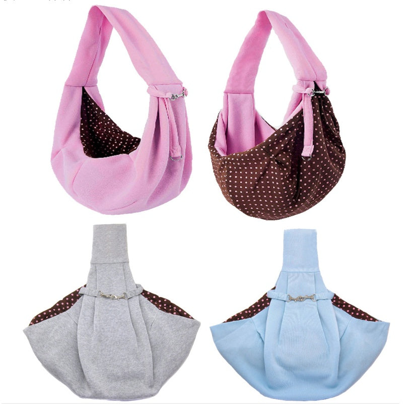 KFX-6730429 Folding Pet Shoulder Bag in Soft Cotton and Hemp - Available in Pink, Gray, Blue, and Canvas Lake Blue