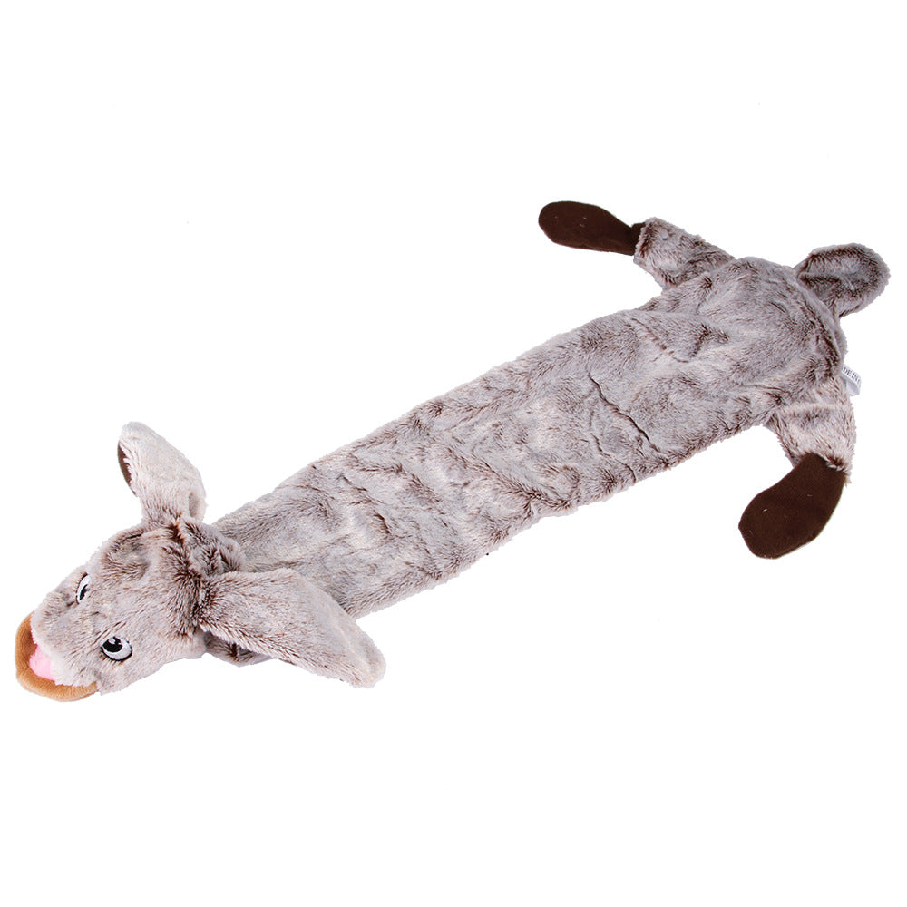 KFX-6733629 Plush Animal Pet Toy with Squeaker - Corduroy Black Squirrel, Raccoon, Rabbit, Wolf, Tiger, Leopard, Lion