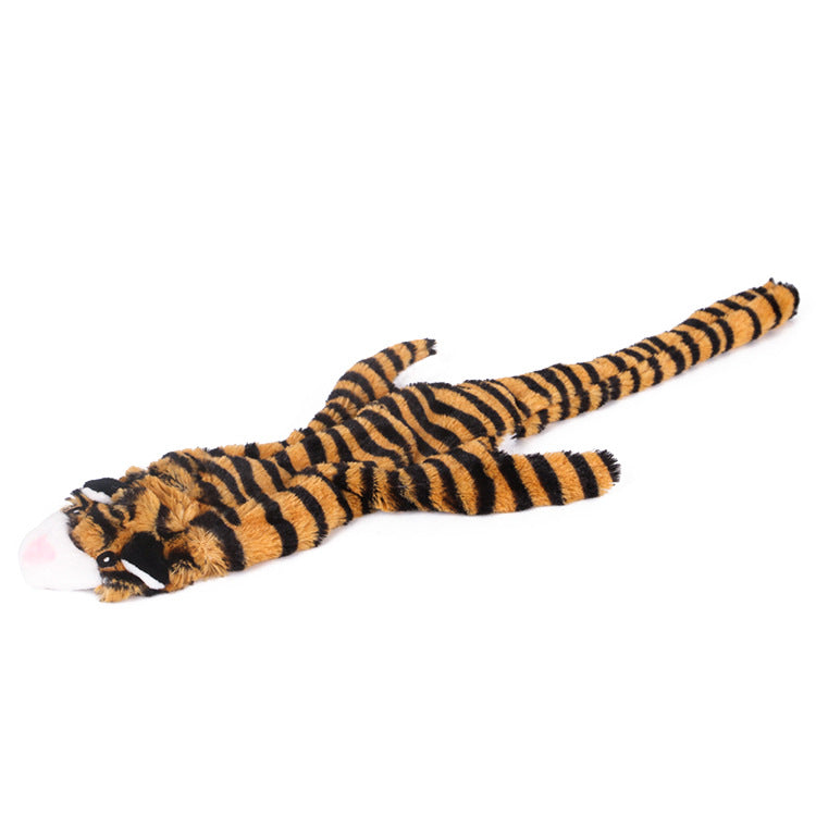 KFX-6733629 Plush Animal Pet Toy with Squeaker - Corduroy Black Squirrel, Raccoon, Rabbit, Wolf, Tiger, Leopard, Lion