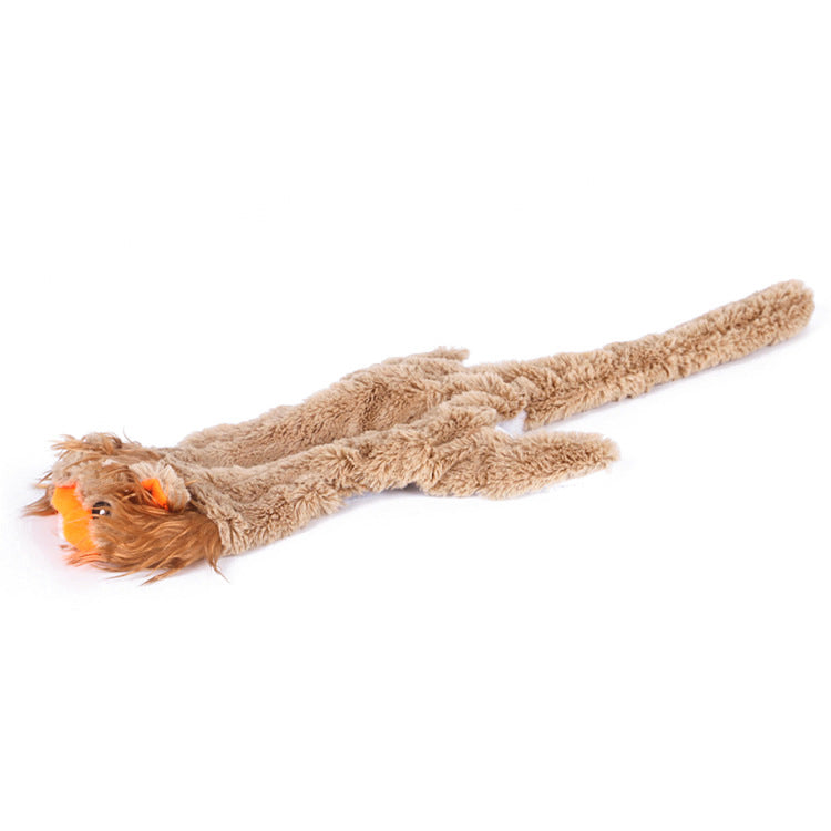 KFX-6733629 Plush Animal Pet Toy with Squeaker - Corduroy Black Squirrel, Raccoon, Rabbit, Wolf, Tiger, Leopard, Lion