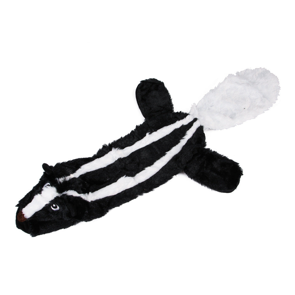 KFX-6733629 Plush Animal Pet Toy with Squeaker - Corduroy Black Squirrel, Raccoon, Rabbit, Wolf, Tiger, Leopard, Lion