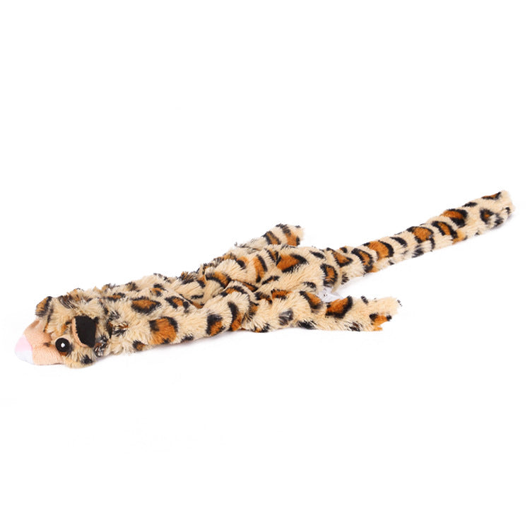 KFX-6733629 Plush Animal Pet Toy with Squeaker - Corduroy Black Squirrel, Raccoon, Rabbit, Wolf, Tiger, Leopard, Lion